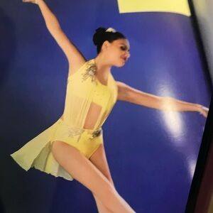 Yellow Dance Costume with Silver Accents